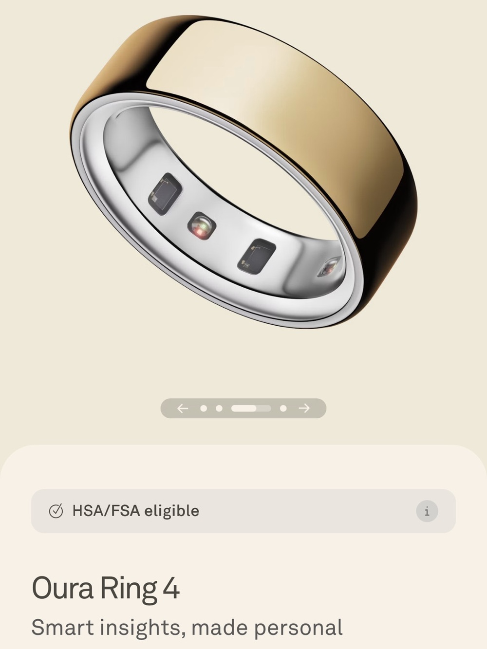 Oura Gold Smart Ring with Silver Inner Band